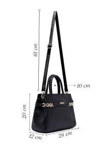 کیف زنانه دستی مشکی بند بلند با زنجیر دری مد