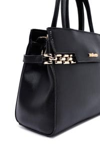 کیف زنانه دستی مشکی بند بلند با زنجیر دری مد