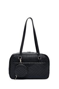 کیف زنانه دستی مشکی کاپیتونه دری مد