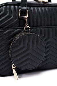 کیف زنانه دستی مشکی کاپیتونه دری مد