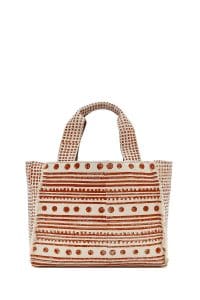 کیف زنانه دستی پارچه‌ای طرح‌دار عسلی چاپ سنگی Kastamonu بند بلند دری مد