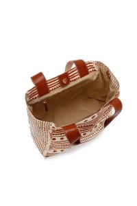 کیف زنانه دستی پارچه‌ای طرح‌دار عسلی چاپ سنگی Kastamonu بند بلند دری مد