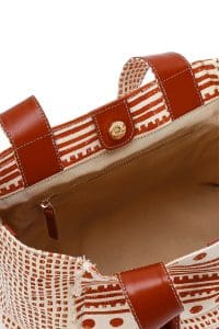 کیف زنانه دستی پارچه‌ای طرح‌دار عسلی چاپ سنگی Kastamonu بند بلند دری مد