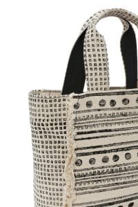 کیف زنانه دستی پارچه‌ای طرح‌دار مشکی چاپ سنگی Kastamonu بند بلند دری مد