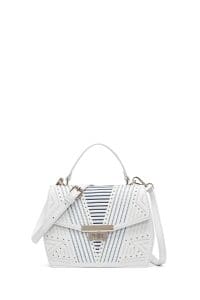 کیف زنانه دستی کرم بند بلند چاپ‌دار دری مد