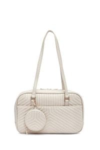 کیف زنانه دستی کرم کاپیتونه دری مد