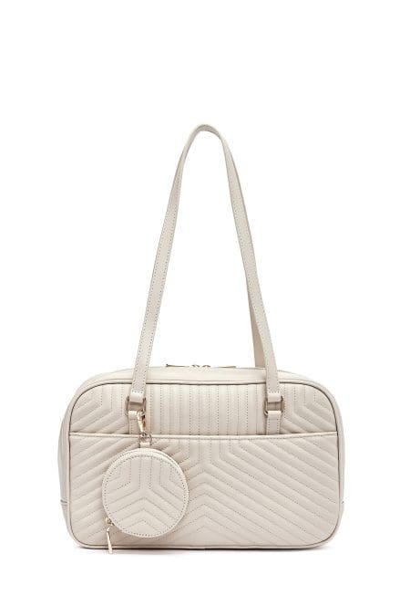 کیف زنانه دستی کرم کاپیتونه دری مد