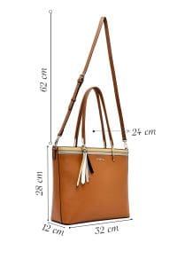 کیف زنانه دوشی عسلی بند بلند دری مد