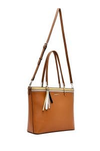 کیف زنانه دوشی عسلی بند بلند دری مد