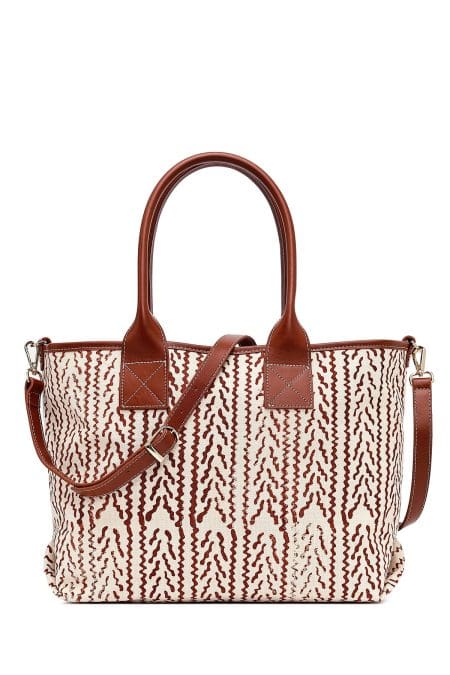 کیف زنانه دوشی عسلی طرح‌دار چاپ سنگی Kastamonu دری مد