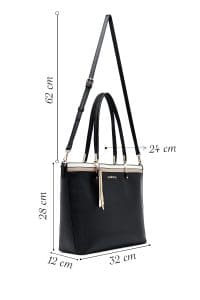 کیف زنانه دوشی مشکی بند بلند دری مد