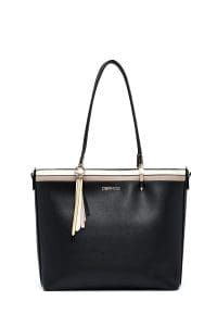 کیف زنانه دوشی مشکی بند بلند دری مد