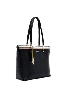 کیف زنانه دوشی مشکی بند بلند دری مد