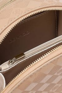 کیف زنانه مینی دستی عسلی بند بلند چاپ‌دار دری مد