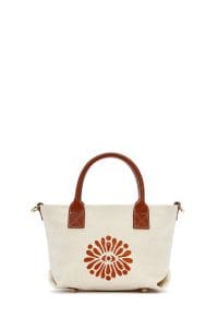 کیف زنانه مینی دستی پارچه‌ای طرح‌دار عسلی چاپ سنگی Kastamonu بند بلند دری مد