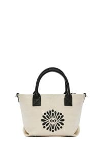 کیف زنانه مینی دستی پارچه‌ای طرح‌دار مشکی چاپ سنگی Kastamonu بند بلند دری مد