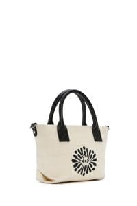 کیف زنانه مینی دستی پارچه‌ای طرح‌دار مشکی چاپ سنگی Kastamonu بند بلند دری مد