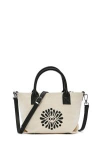 کیف زنانه مینی دستی پارچه‌ای طرح‌دار مشکی چاپ سنگی Kastamonu بند بلند دری مد