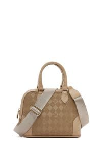 کیف زنانه کراس‌بادی قهوه‌ای بند بلند چاپ‌دار دری مد