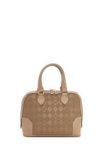 کیف زنانه کراس‌بادی قهوه‌ای بند بلند چاپ‌دار دری مد