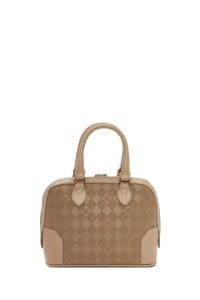 کیف زنانه کراس‌بادی قهوه‌ای بند بلند چاپ‌دار دری مد