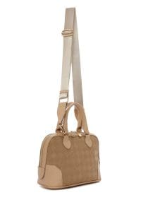 کیف زنانه کراس‌بادی قهوه‌ای بند بلند چاپ‌دار دری مد