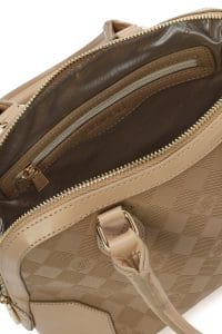 کیف زنانه کراس‌بادی قهوه‌ای بند بلند چاپ‌دار دری مد