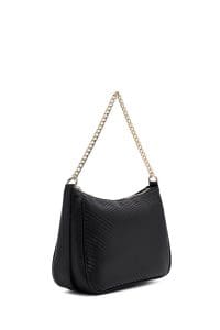 کیف زنانه کراس‌بادی مشکی بند بلند کاپیتونه دری مد