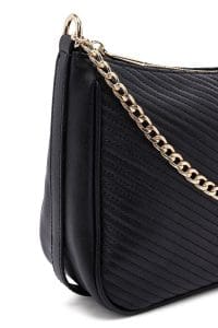 کیف زنانه کراس‌بادی مشکی بند بلند کاپیتونه دری مد