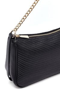 کیف زنانه کراس‌بادی مشکی بند بلند کاپیتونه دری مد