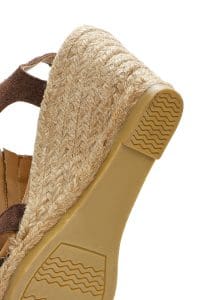 اسپادریل زنانه جیر چرمی قهوه‌ای با زیپ و پاشنه لژ دری مد