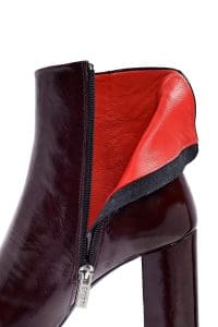 بوت زنانه بُردو براق پاشنه‌بلند زیپ‌دار Derimod Gritti