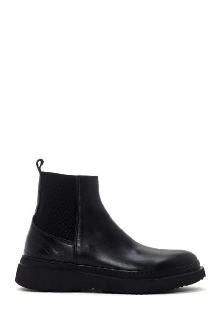 بوت مردانه چرم مشکی چلسی دری مد