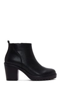 بوت پاشنه ضخیم مشکی زیپ دار زنانه دری مد