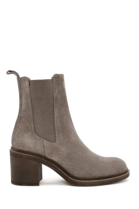 بوت چرم جیر پاشنه ضخیم مینک زنانه چلسی دری مد