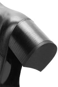 بوت چرم زنانه پاشنه ضخیم مشکی دری مد