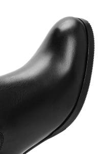 بوت چرم زنانه پاشنه ضخیم مشکی دری مد