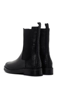 بوت چرم مشکی زنانه چلسی دری مد