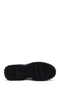 بوت چرمی زیپ دار زیره ضخیم مشکی زنانه دری مد