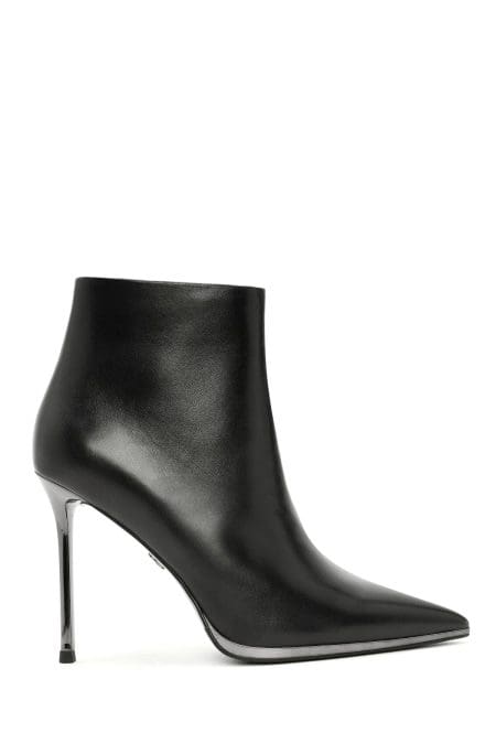 بوت چرمی مشکی زنانه پاشنه نازک زیپ دار دری مد