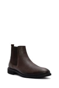 بوت چلسی مردانه چرم قهوه ای دری مد