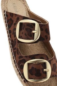 دمپایی اسپرت زنانه چرم جیر پلنگی سگک‌دار دری مد