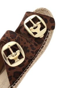 دمپایی اسپرت زنانه چرم جیر پلنگی سگک‌دار دری مد