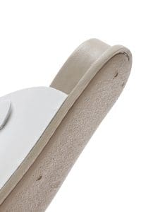 دمپایی راحتی زنانه چرم سفید دو سگکه دری مد