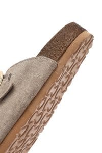 دمپایی زنانه چرم جیر ویزون سگک‌دار دری مد