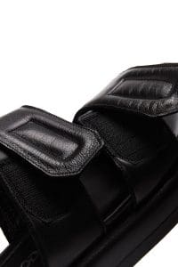 دمپایی زنانه چرمی مشکی دو بندی دری مد