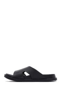 دمپایی مردانه مشکی سگک‌دار دری مد