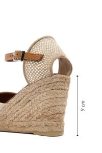 صندل زنانه بژ بنددار لژدار اسپادریل دری مد