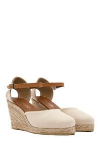 صندل زنانه بژ بنددار لژدار اسپادریل دری مد