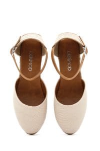 صندل زنانه بژ بنددار لژدار اسپادریل دری مد